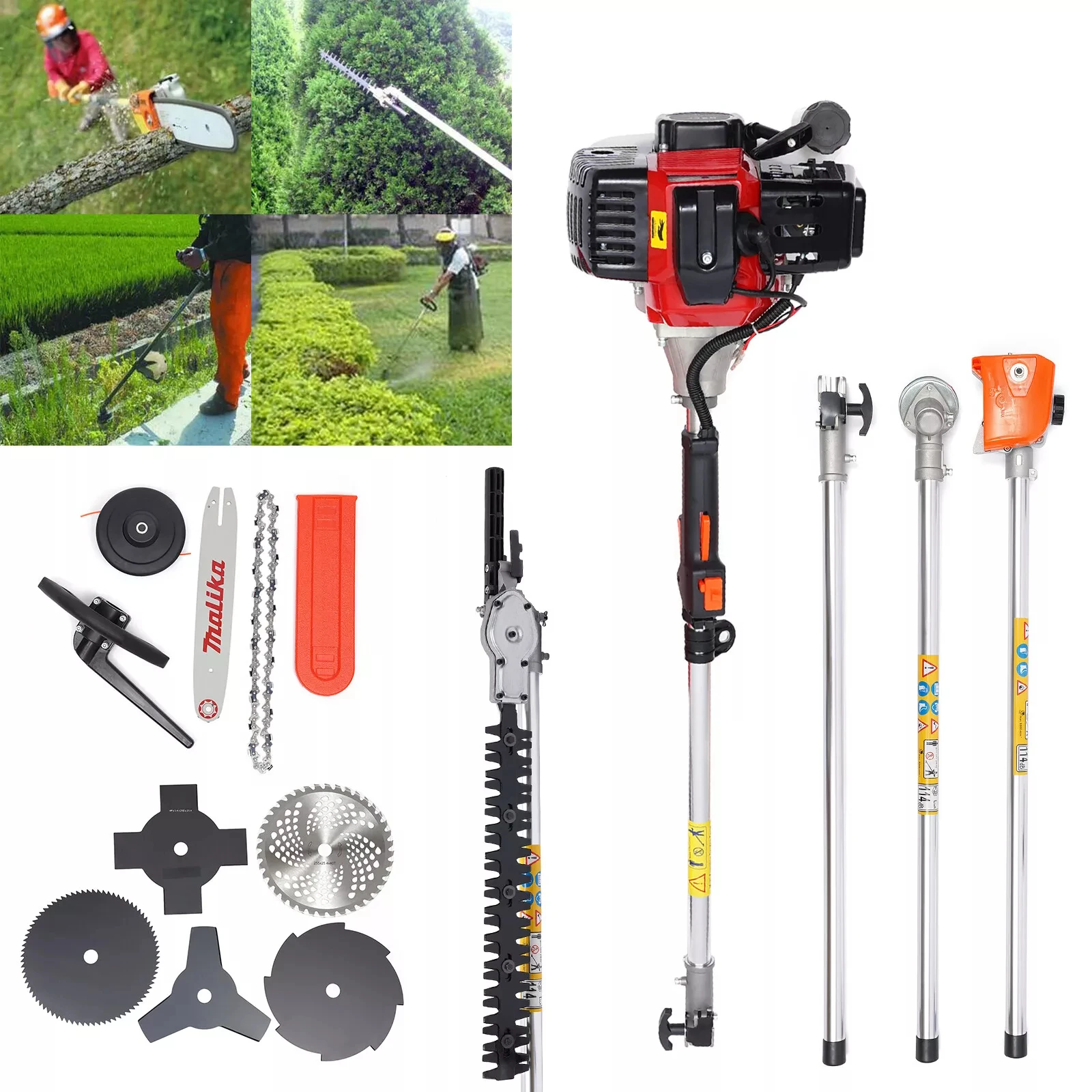 

52cc 2-Stroke Multi-Functional Grass Trimmer and Brush Cutter - High-Power, Durable, and Versatile for Home and Farm Use