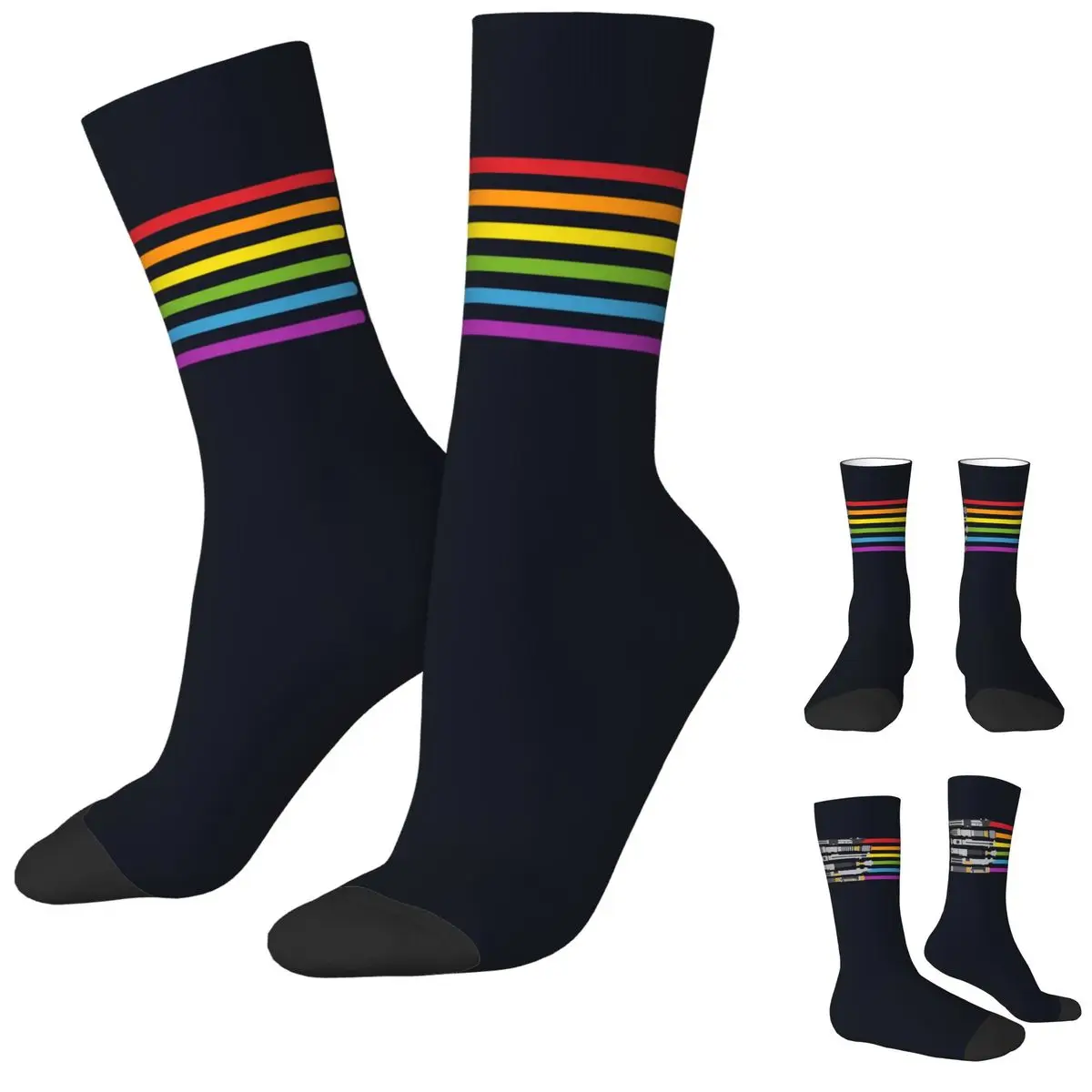 

New Male Men Socks Casual Lightsaber Rainbow Sock Gay LGBT Queer Asexual Sport Women's Socks Spring Summer Autumn Winter