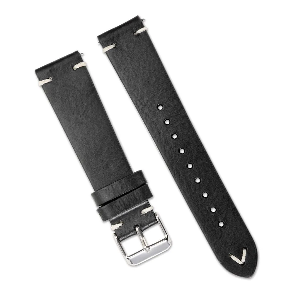 Vintage Oil Wax Genuine Leather Watch Strap 18mm 19mm 20mm 22mm  Brown Black Watchbands for Samsung Galaxy Watch Band Bracelet