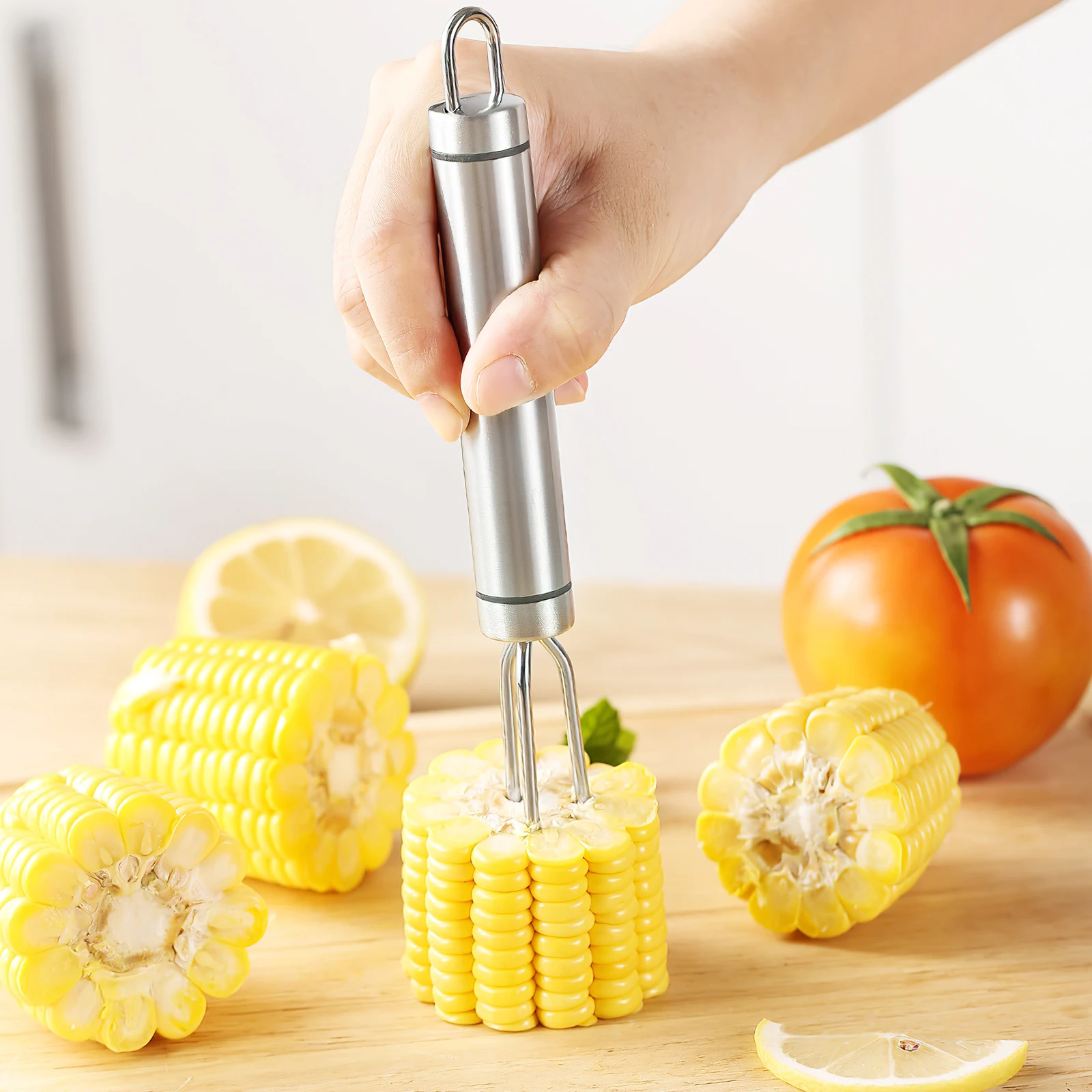 

2Pcs Corn Holders Smooth Edges No Burrs Bbq Corn Forks for Fruits Vegetables Barbecue Accessories Bbq Forks Barbecue Accessories