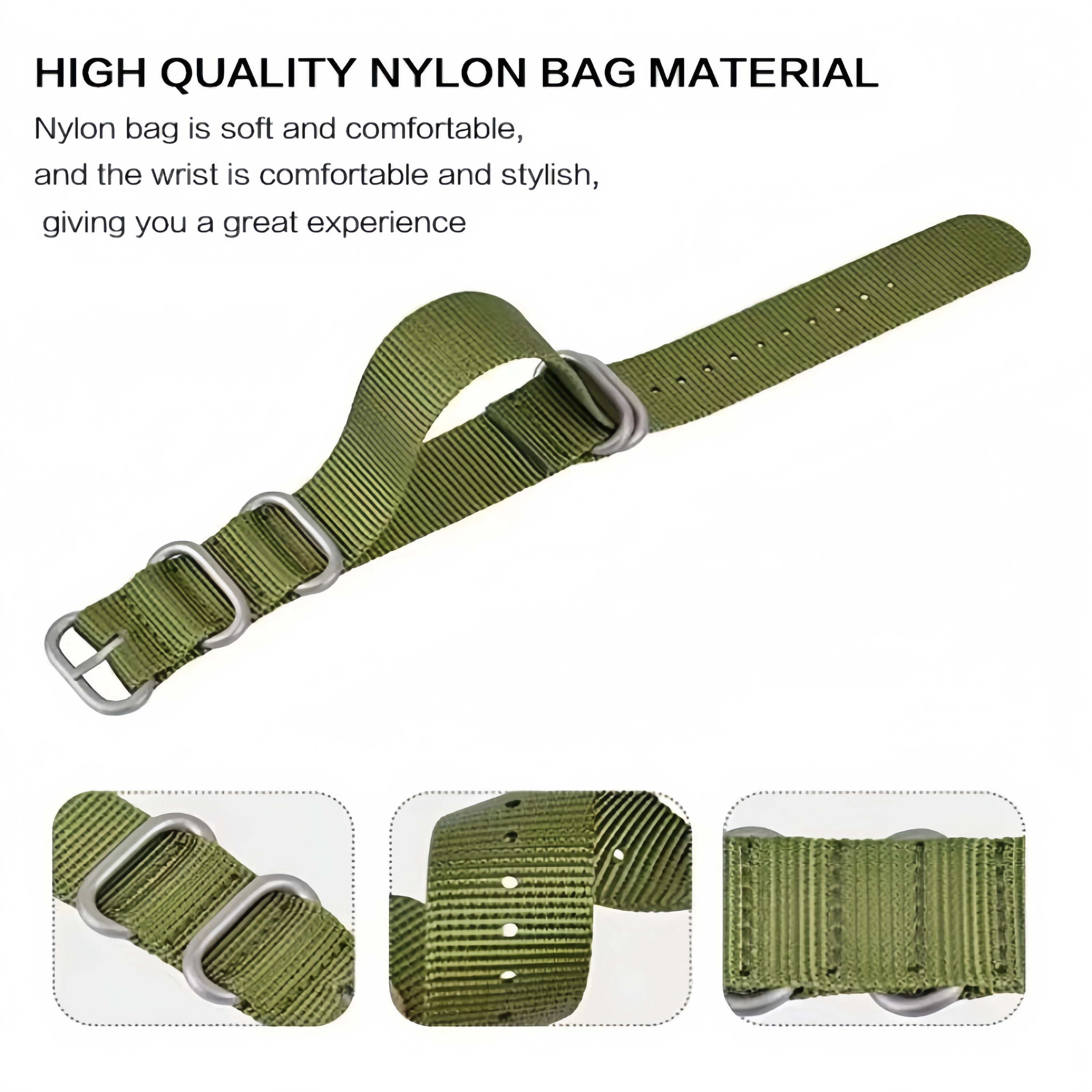 18mm20mm22mm24mm Nylon woven canvas NATO watchband strap Fine steel needle buckle Universal bracelet for SEIKO IWC Citizen Rolex