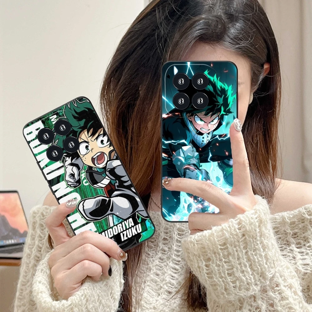 Hero Midoriya Izuku Cell Phone Case for Xiaomi 14 13 12 11 10 9 T Ultra Lite Pro S SE X 5G Black Soft Phone Cover Shell