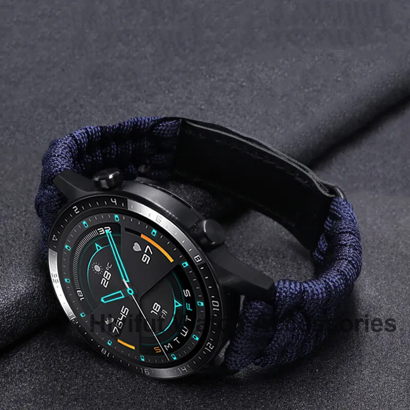 20 22mm Braided Flat Head Universal Watchband Colorful Velcro Style For Galaxy Watch 3/4/5 41/45mm 40/44 42/46mm Gear S3 Band - Image 3