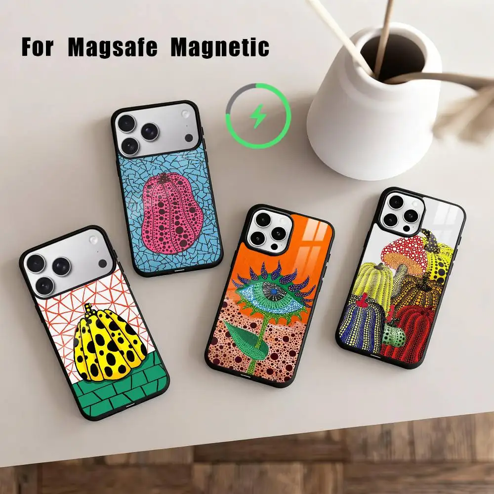 

F-Funny Pumpkin Y-Yayoi K-K-Kusama Phone Case For iPhone17,16,15,14,13,12,11 Plus,Pro Max Magnetic For Magsafe Wireless Charging