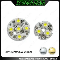 High Bright LED Light Beads 3W 5W White Warm White 3W 23mm 5W 28mm Aluminum Plate With LED Chips For DIY Ceiling Light Spotlight