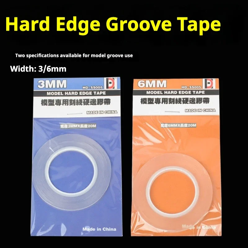 3mm/6mm Genişlik 20m Uzunluk Model Kazıma Sert Kenar Bandı, Model Kesme ve Hobi DIY Aksesuarları için Montaj Modeli El Sanatları Aracı