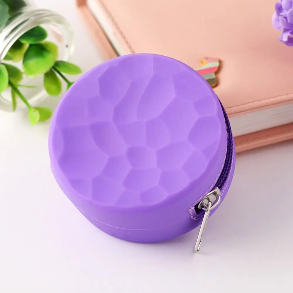 Waterproof Solid Color Silicone Coin Purse Change Purse Data Cable Storage Bag Round Wallet Key Bag Earphone Storage Bag Travel