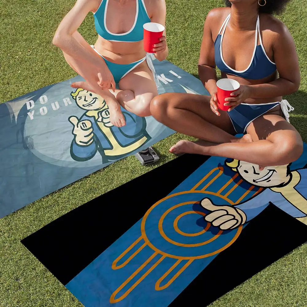 Toalla de Playa de Microfibra Estampada Game Vault Tec F-Fallout, Toalla Suave y Absorbente para Escalar Montañas, Yoga, Playa, Natación y Running