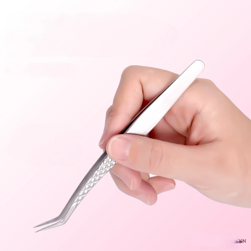 Luxury Eyelash Extension Tweezers Stainless Steel High Precision False Eyelash Applicator Professional Beauty Tool