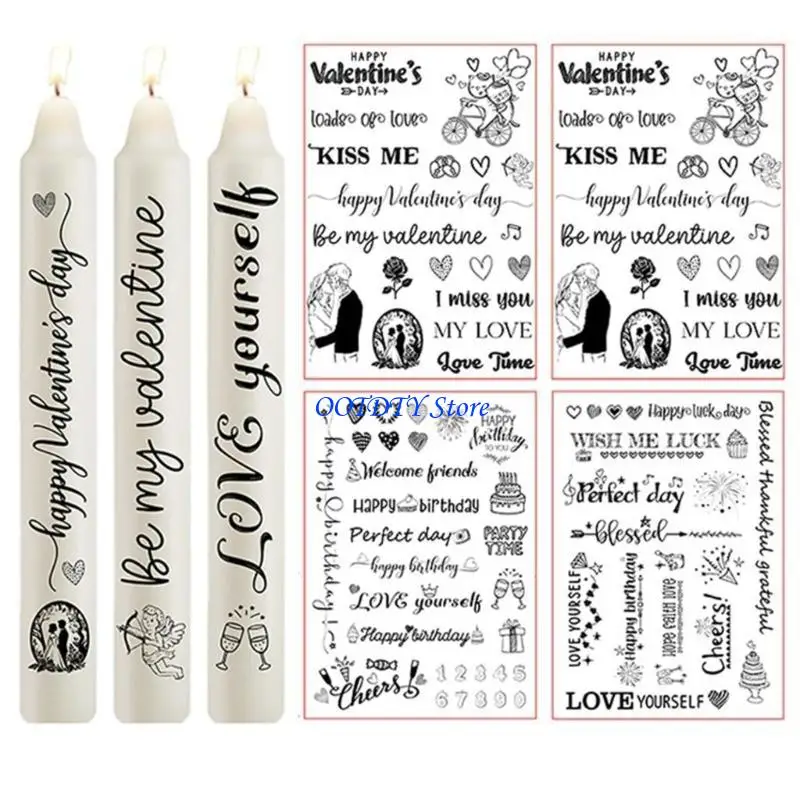 367A Stickers Valentine's Day Water Soluble Paper Long Lasting Stickers Decal