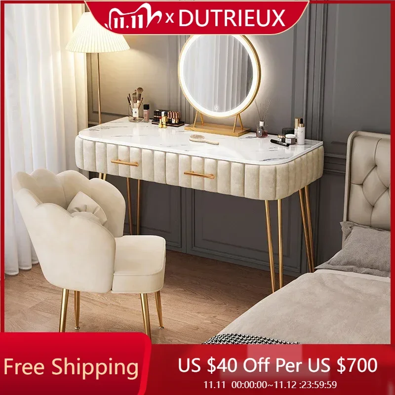 

Chair Mirror Dressing Table Drawer White Bedroom Makeup Dressing Table Women Led Penteadeiras De Maquiagem Room Furniture
