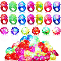 10/20/30/40/50/60pcs Glowing Rings LED Light Up Luminous Rings Party Favor Toys Flash Led Lights Glow In The Dark Party Supplies