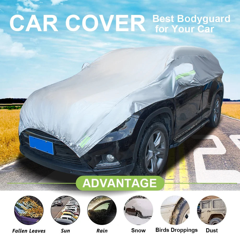 

Half Car Cover SUV Car Body Covers 5.45M*2.45M Outdoor Indoor Dust-proof UV Resistant Automobile Accessories For Car Care