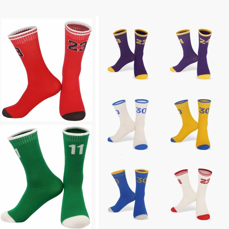 Basketball Socks Socks Star Super Boys Number Kids Sports Training Anti-skid Soccer Skateboards Running Socks Children Mid Tube