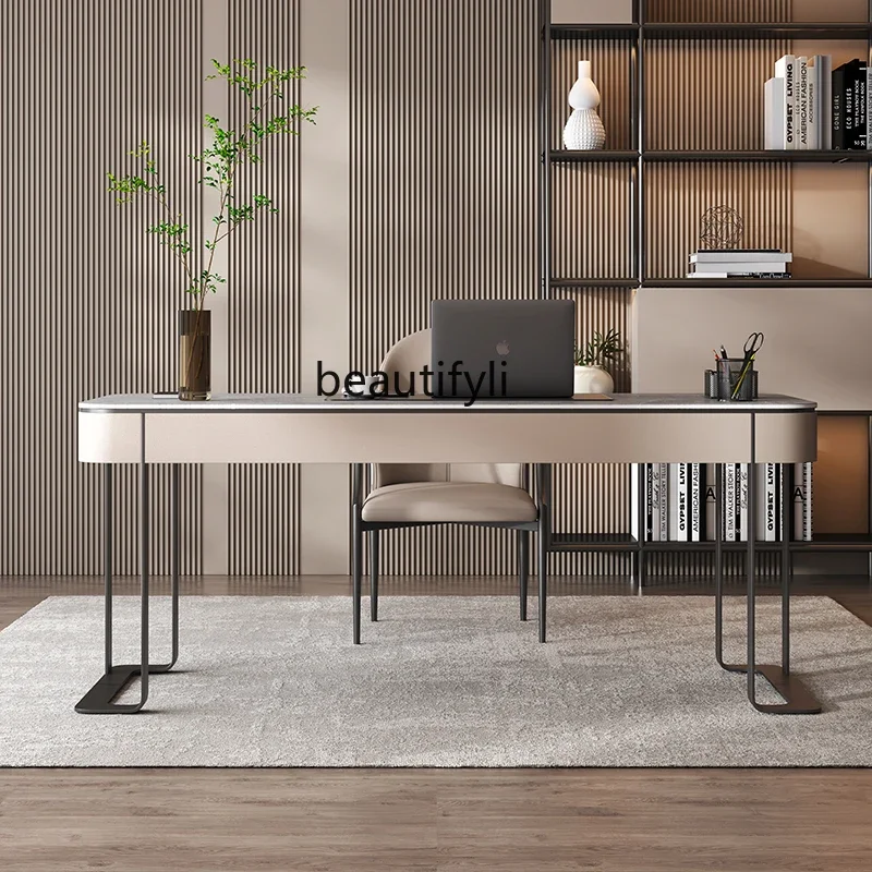 

LJYLight luxury rock slab desk Household Italian minimalist desk Consultation writing desk