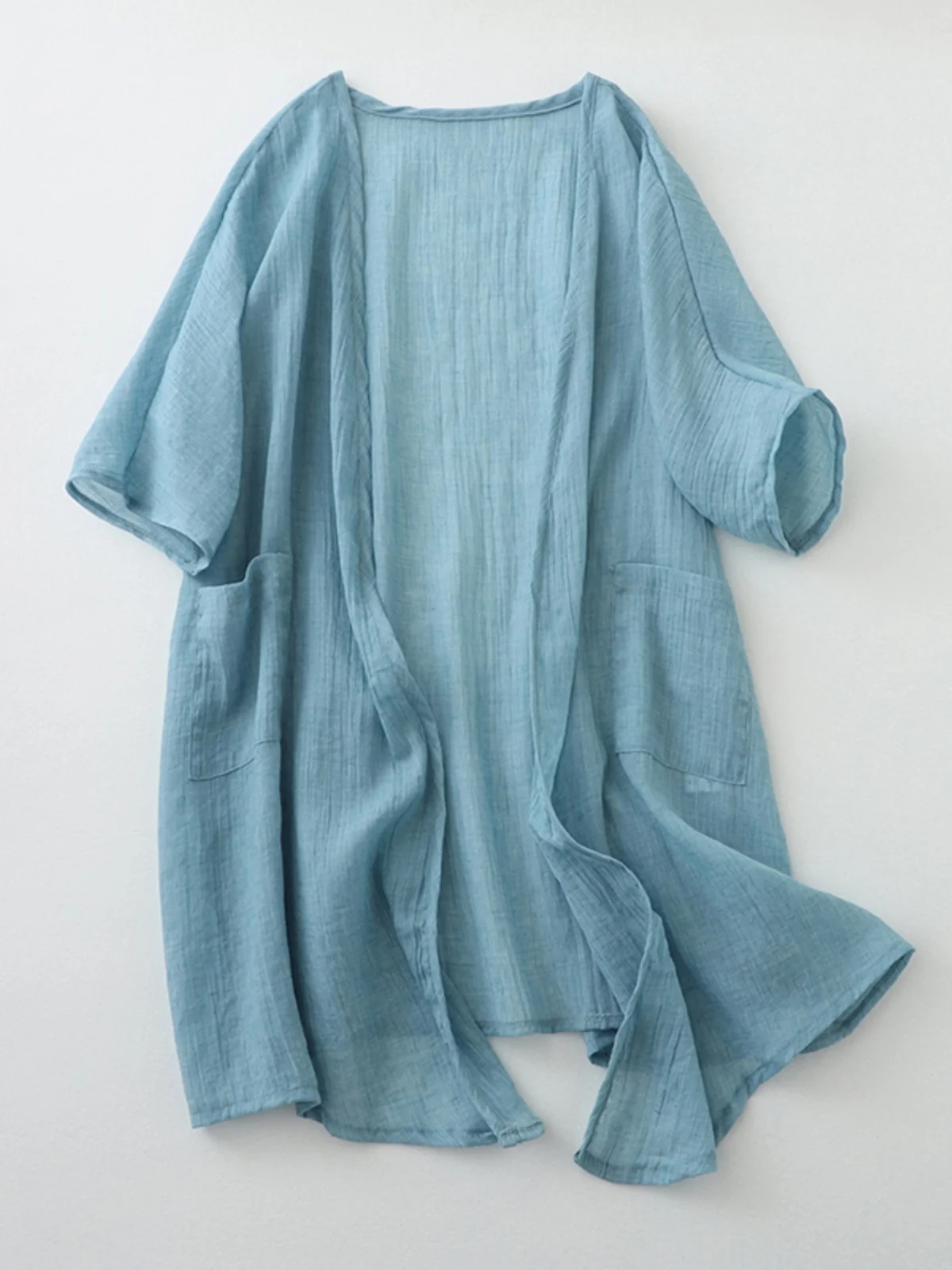 معطف نسائي من القطن والكتان للحماية من الشمس معطف irt ملابس خارجية للصيف والخريف مع حزام فستان سترة طويلة Sve V-Ne Midi irt #3