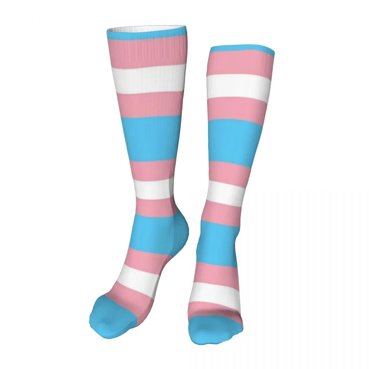 Transgender Pride Flag Adult Stockings Not Easy to Pilling For Daily Matching Medium Thickness Bright Colours