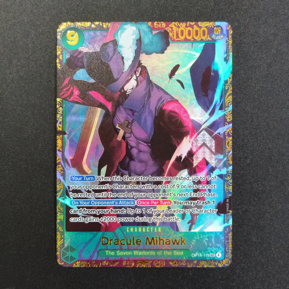 Self Made Proxy One Piece English CS 26-27 Regionals Season Prize Card Hancock OP14-112 Mihawk OP14-119 Game Collection Card Toy