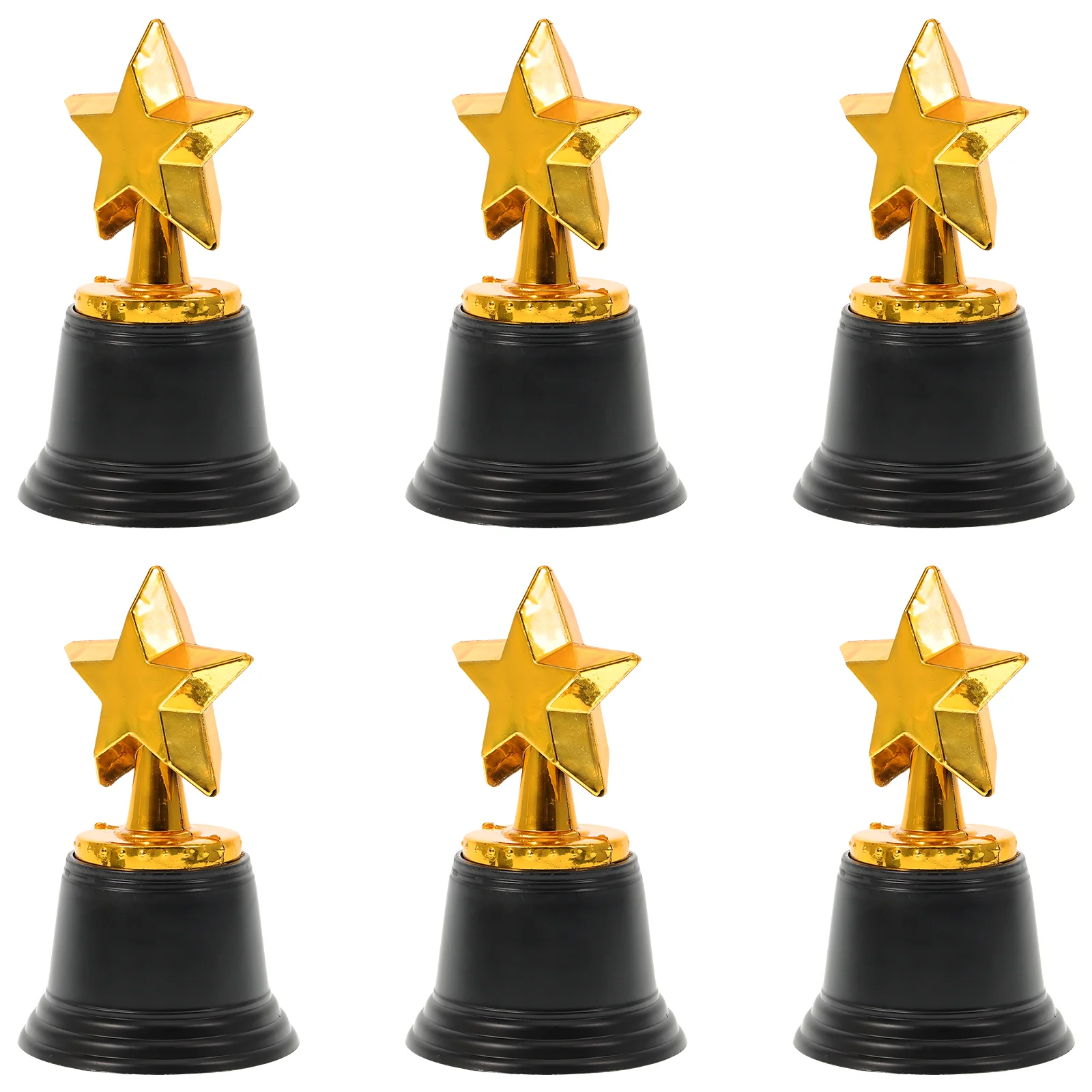 6 Pcs Gift Star Award Trophy Kids Golden Football Christmas Party Black Ceremony Child