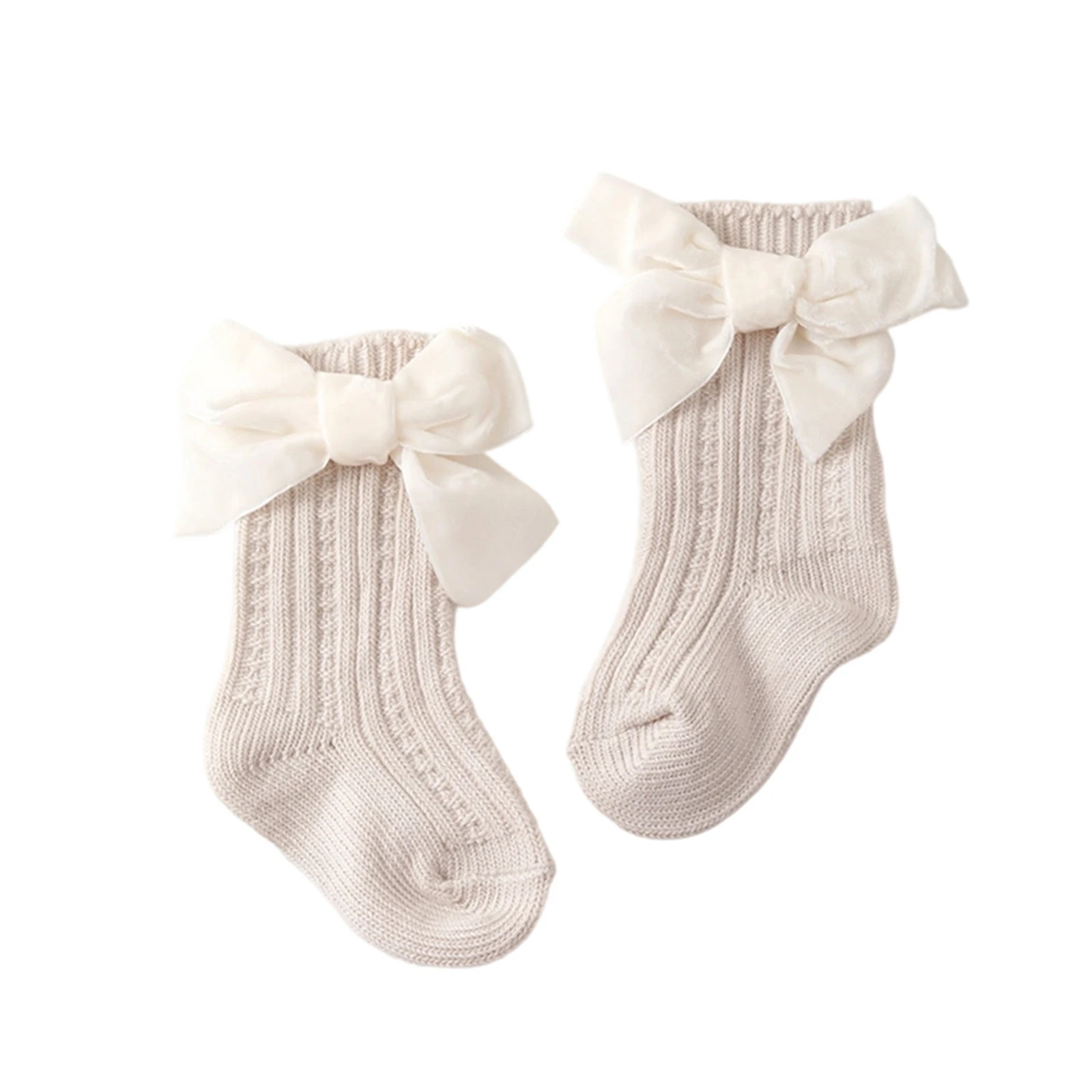 

Baby Girl Knee High Socks Cute Bowknot Sweet Princess Breathable Mid-Calf Socks for Summer