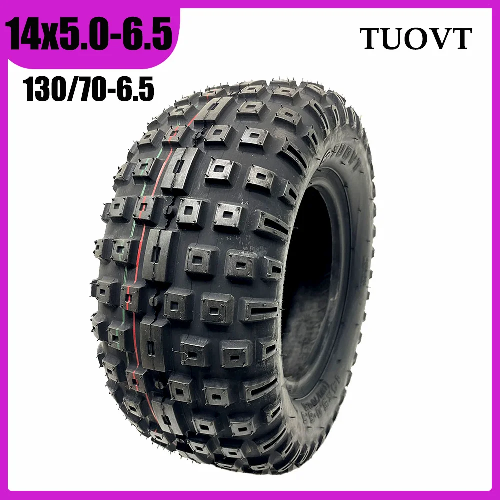 14x5.0-6.5 Tubeless Tire 130/70-6.5 TUOVT Off-raod Wear-resistant Tyre for Electric Scooter Pneumatic Wheel Accessories