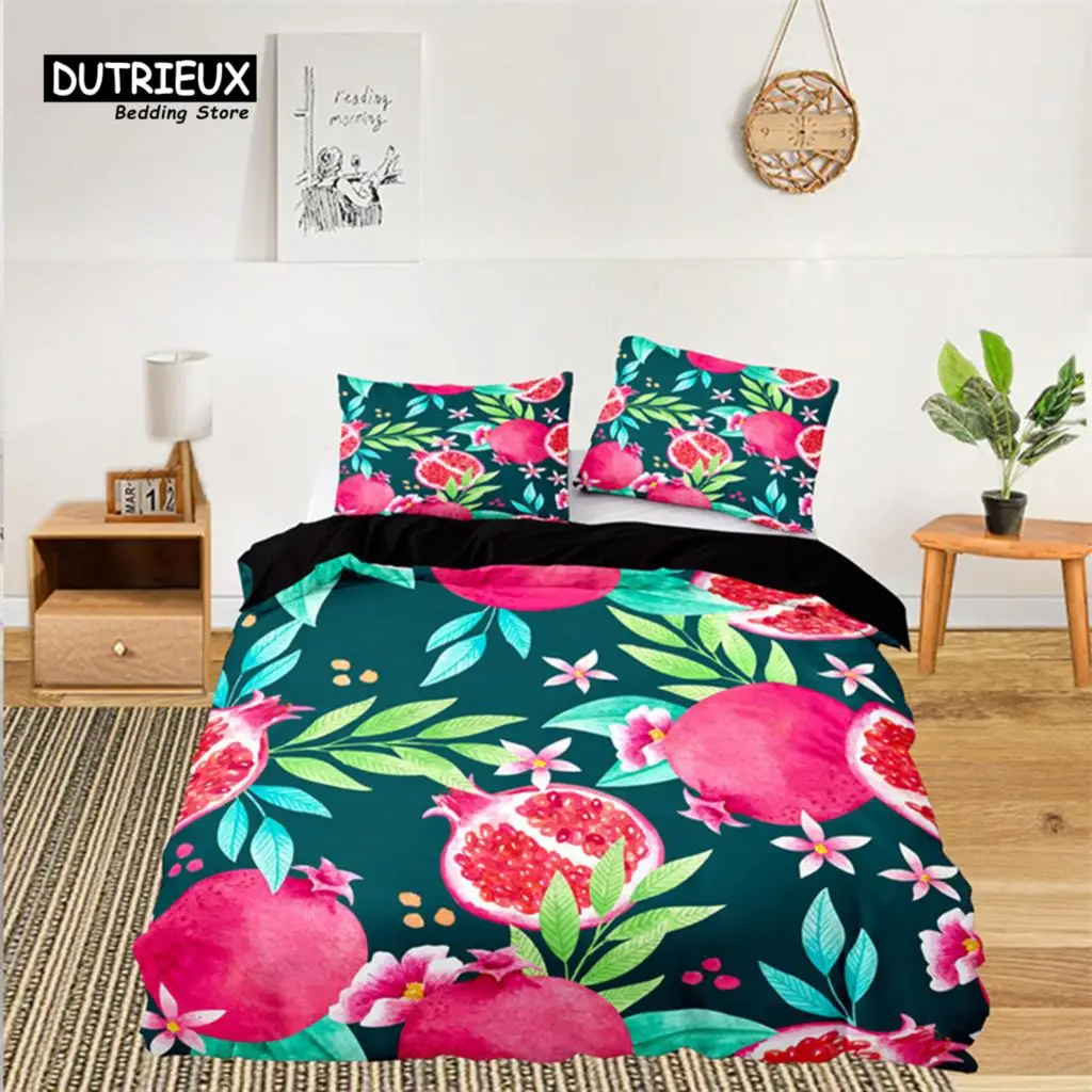 

Cute Chic Fruit Bedding Set For Kids Girls Boys Room Decor Tropical Pineapple Cherry Pomegranate Print Duvet Cover Pillowcases