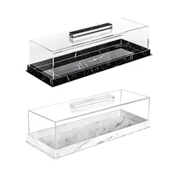 Rectangular Cake Holder with Cover Acrylic Pastry Display Case Cake Storage Tray for Home Party Wedding Countertop Decors