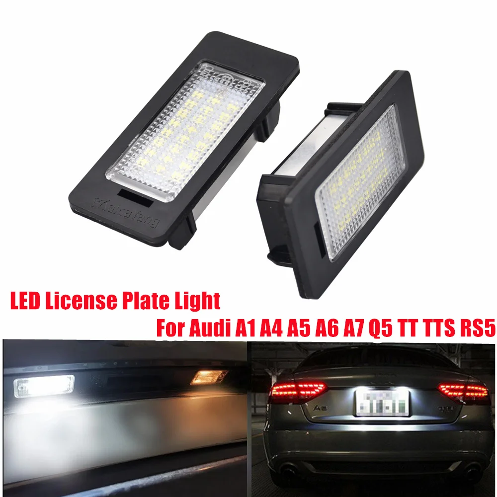 

LED License Number Plate lamp 12V canbus For Audi A4 B8 A5 Q5 S5 TT A1 S4 A6 A7 2008-2013 Error Free Audi license lights