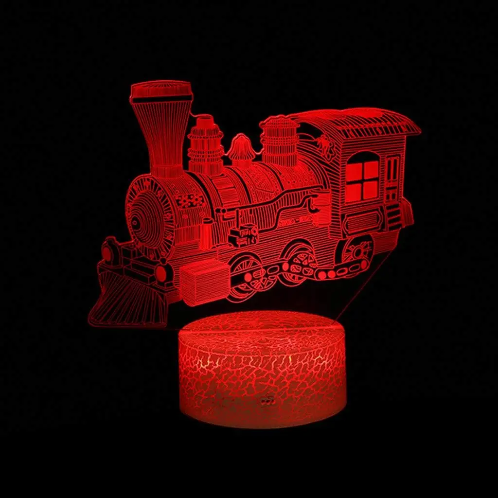 Nighdn Train Night Light for Bedroom Decoration 7 Color Changing 3D Illusion LED Lamp for Kids Toy Christmas Birthday Gifts