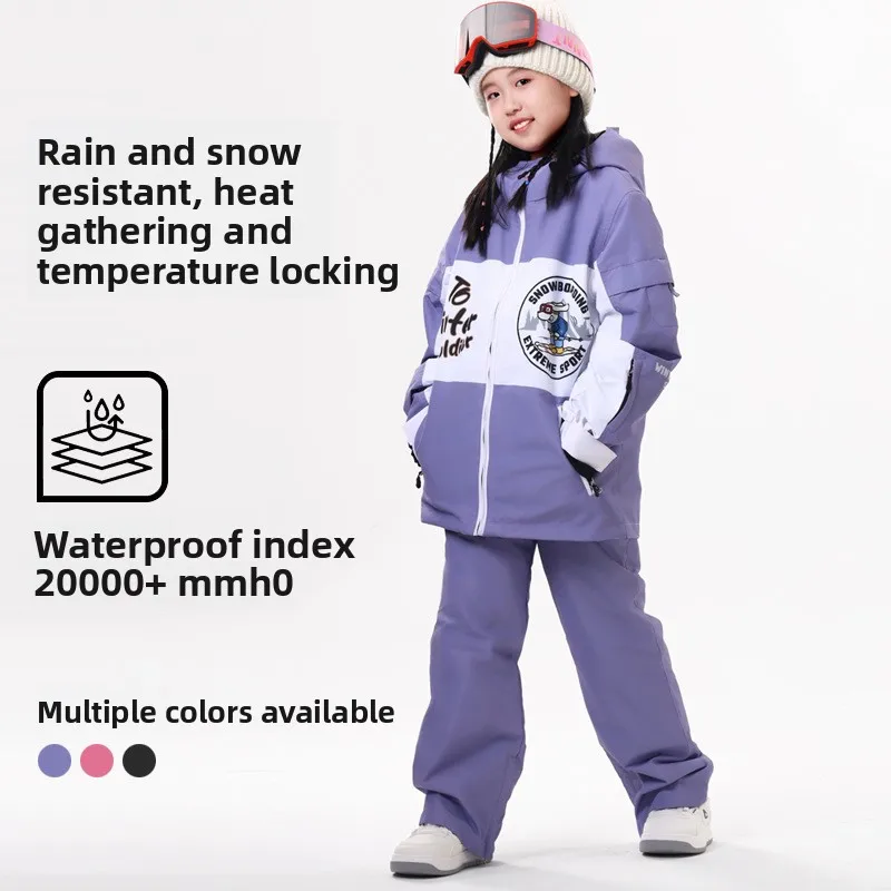 

Professional Ski Suit 3M Three-proof Fabric Elastic Snow-proof Sleeve Whole Body Adjustment with Snow Card Pocket