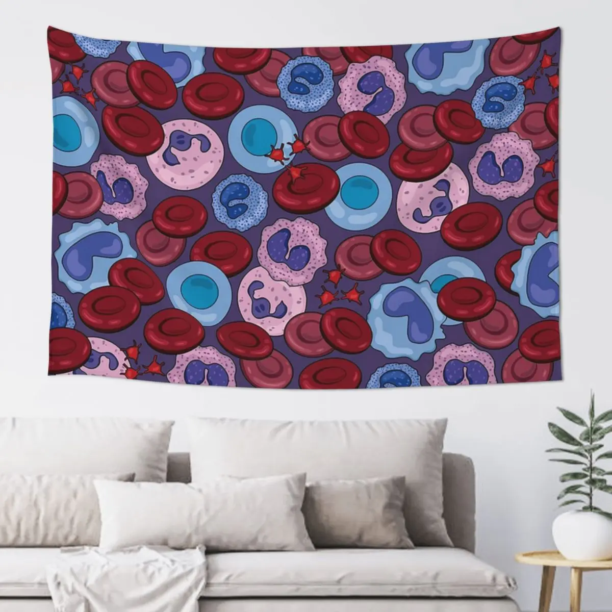 Hematology Blood Cells Medical Laboratory Scientist Tapestry Art Wall Hanging Aesthetic Home Decoration Tapestries for  Room