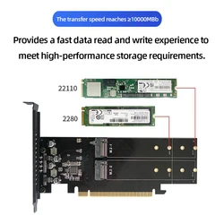 M.2 NVME Expansion Card M Key PCIE 3.0 X16 Adapter Board 4 Slot HDD Adapter Controller Supports Raid with Heatsink