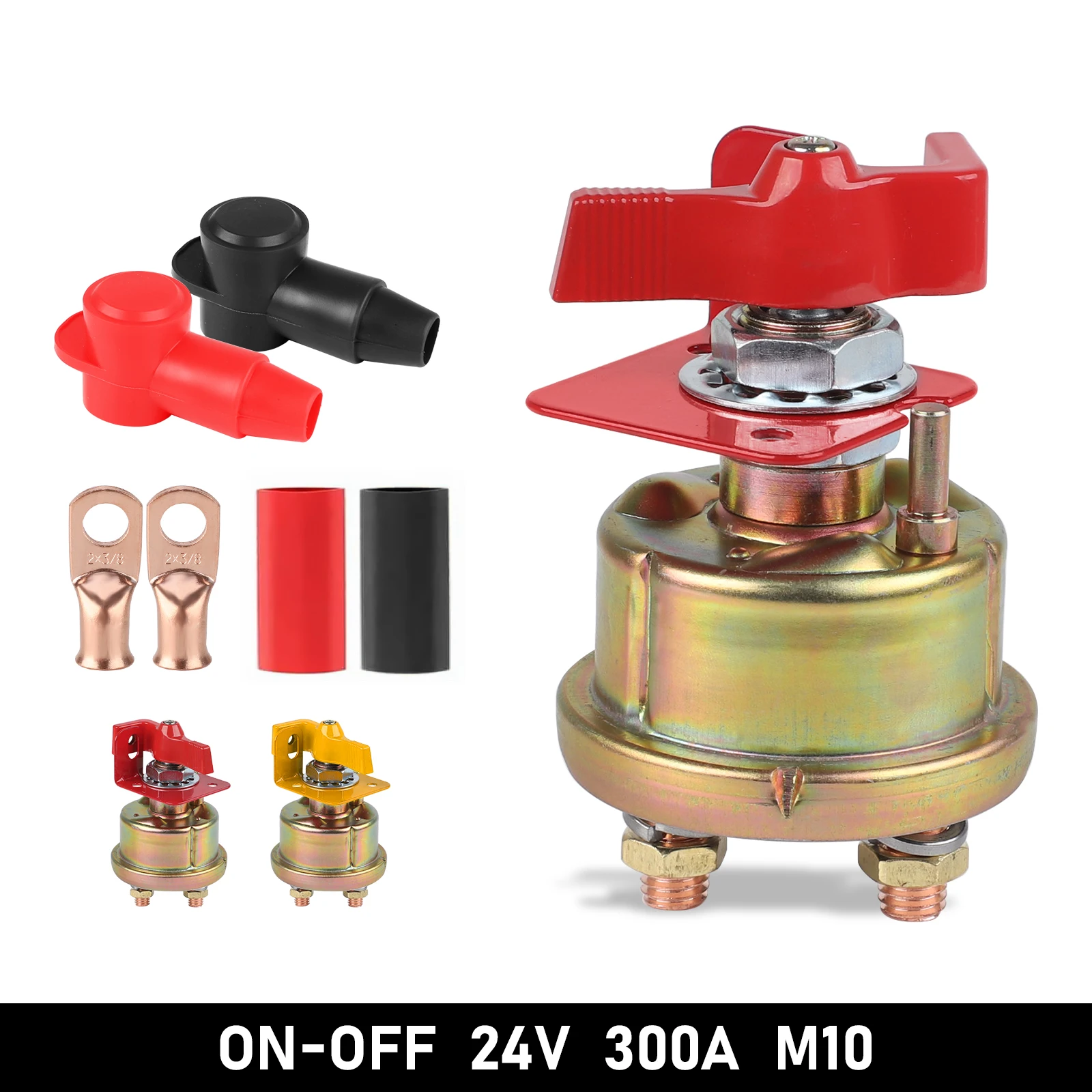 

CNSPEED Heavy Duty 300 Amp Cut Off Rotating Isolator with Keyhole 12V Marine Rotary Battery Switch for Camper Boat Truck RV Car