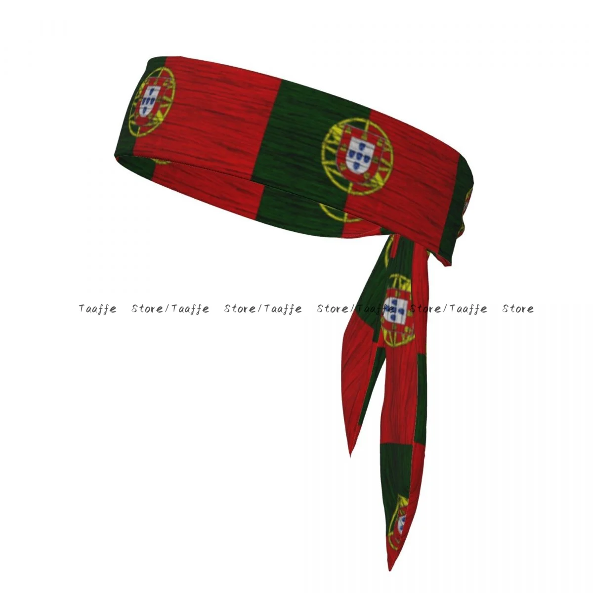 Portugal Flag Wooden Texture Bandanas Hairband Head Tie Sports Headband for Running Tennis Karate Athletics Brief Style