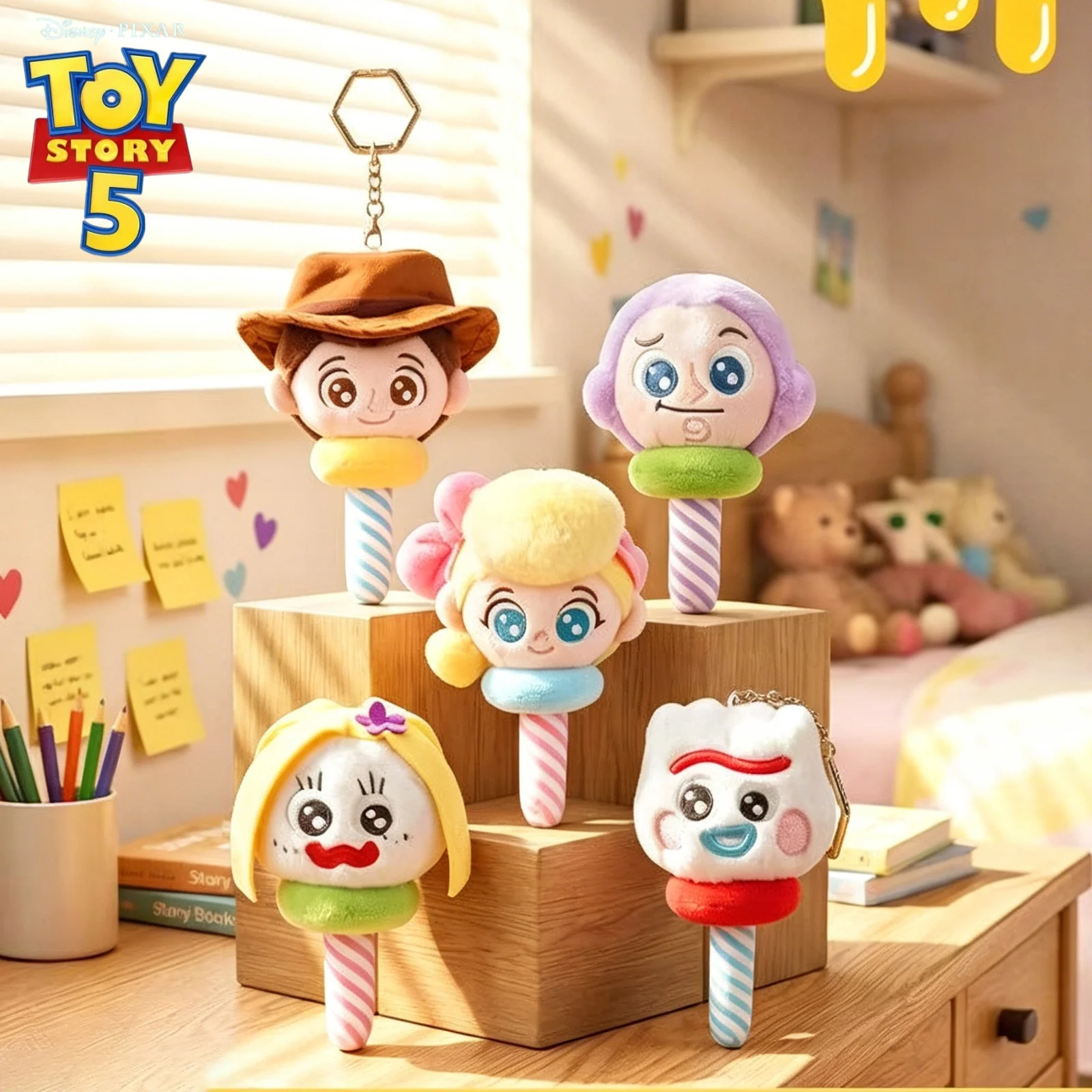 

Genuine Toy Story 5 Plush Keychain Woody Buzz Lightyear Bo Peep Forky Knifey Cute Plushies Backpack Pendant Collection Birthday