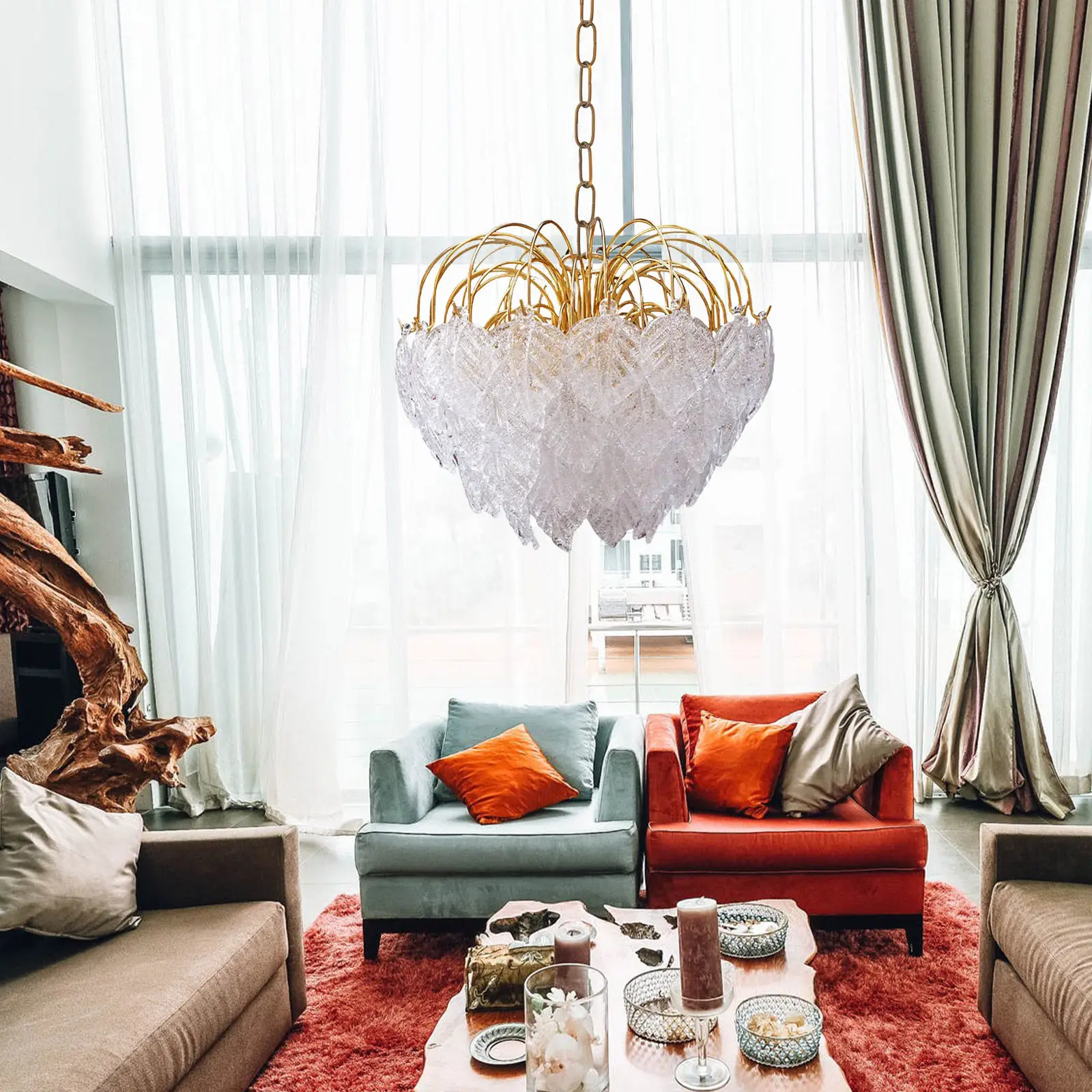 1Set Crystal Light Hanging Chain Iron Pendant Light Fixture Chain Extension with Connection Locks for Chandelier Lamps Hanging