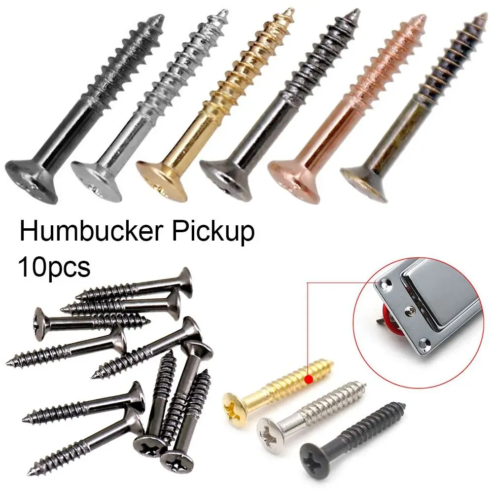 10pcs 5 Colors For Eelectric Guitar Edge Frame Set Electric Guitar Pickup Ring Screws Mounting Frame Screw Humbucker Pickup