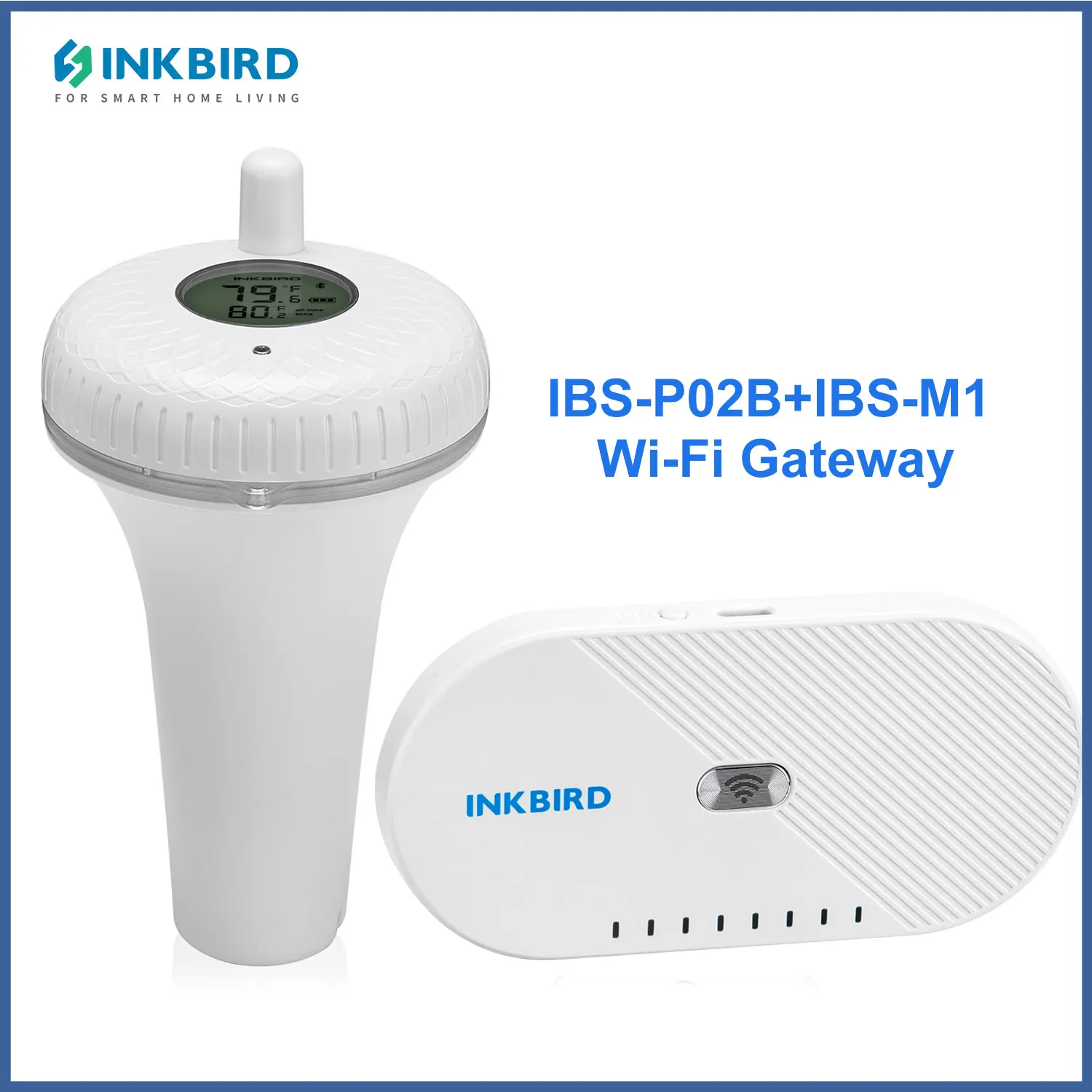 Inkbird-termômetro Piscina Flutuante com Wi-fi Gateway Display Digital Monitor de Temperatura para Fishpond Aquário Hot Tub Ibs-m1