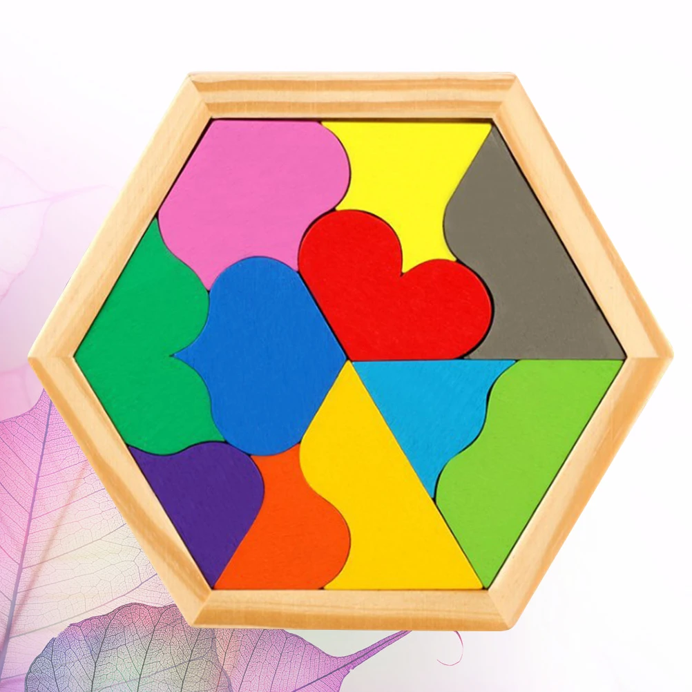 

1 Set Wooden Heart Shape Jigsaw Puzzles Kids Educational Water-Based Paint Brain Teaser Games Parent-Child Play Learning Gift