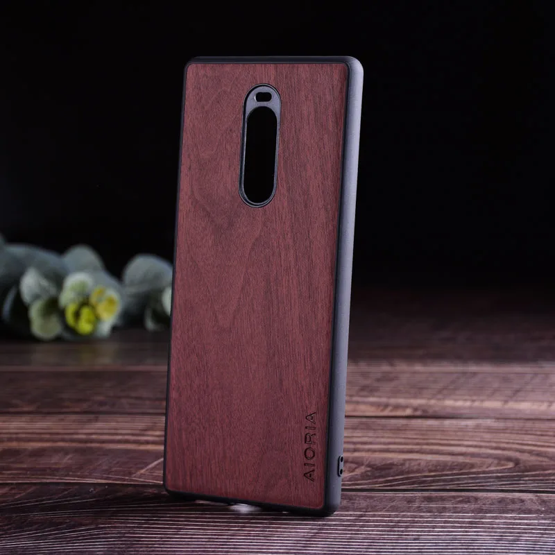 Wood Like case for Sony Xperia 1 XZ3 XZ4 soft TPU silicone&Hard PC&wood PU leather skin covers coque fundas