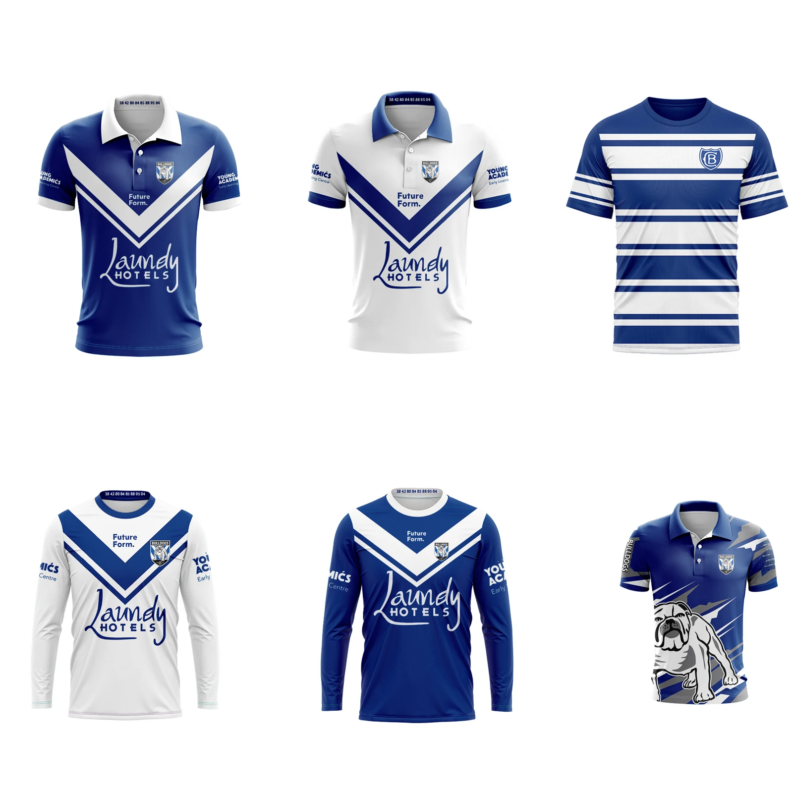 

2024 Bankstown Bulldogs Mens Home/Away Rugby Jersey Polo Shirts customize