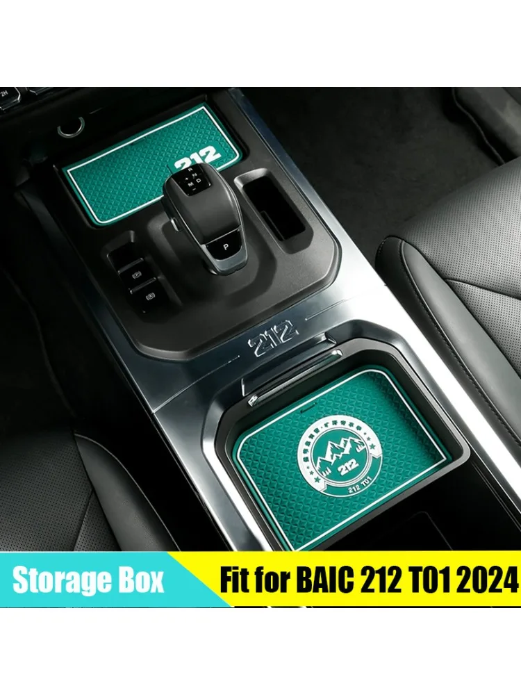 Auto-Volltürschlitz-Pad, geeignet für BAIC 212 T01 2024 2025, modifiziertes Auto-Silikon-Türschlitz, Wasserbecher-Pad, kabelloses Lade-Pad