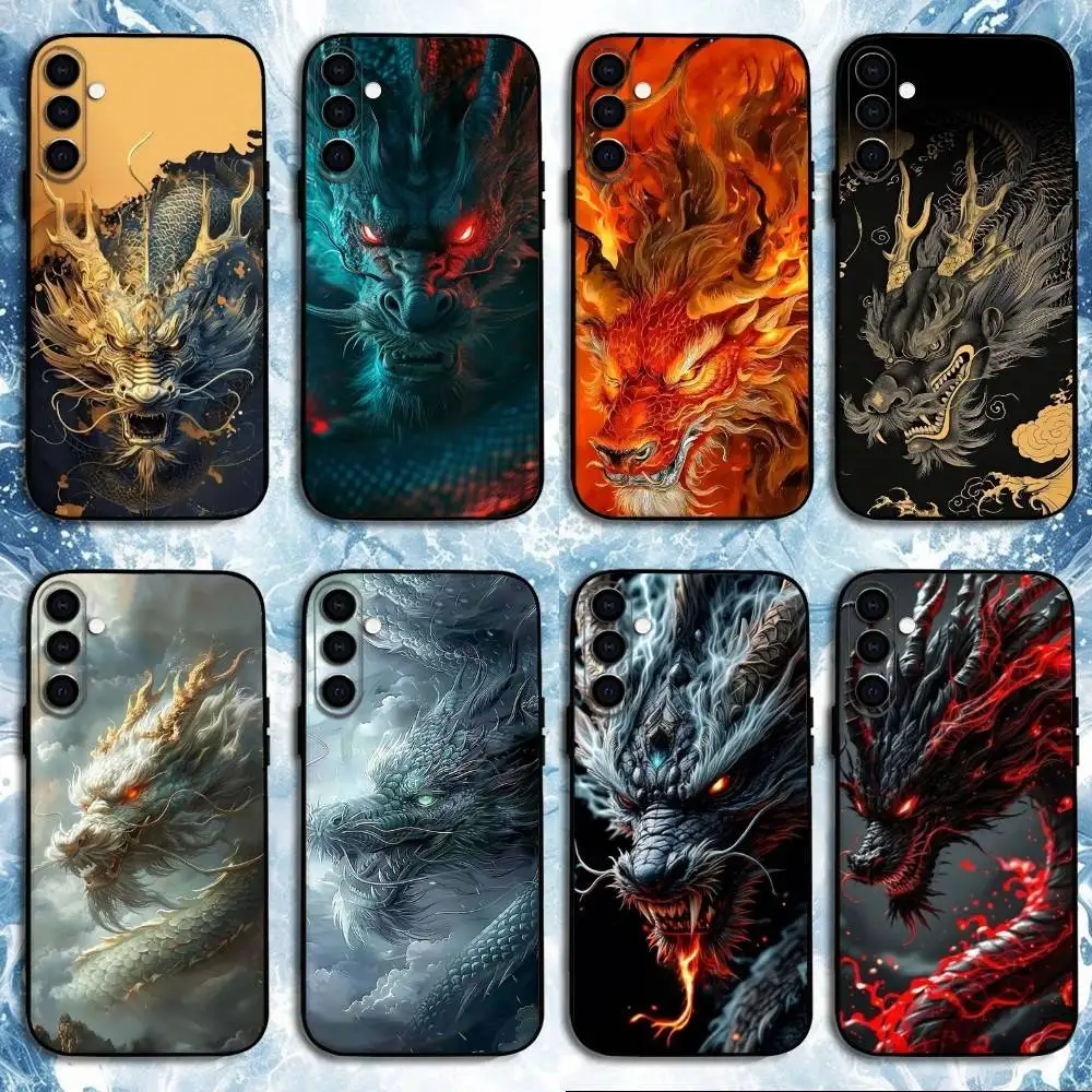 

China Dragon Phone Case For Samsung Galaxy A73,A72,A71,A70,A53,A52,A51,Others Soft Black Shell