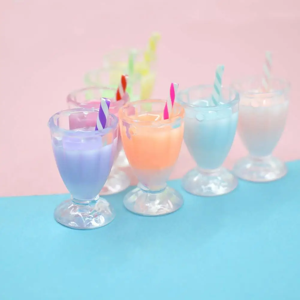 Dropshipping!! 2Pcs Plastic DIY Gift Toy Miniature Kids Toy Simulation Kids Toys Drink Cups Gifts Mobile Phone Shell Accessory