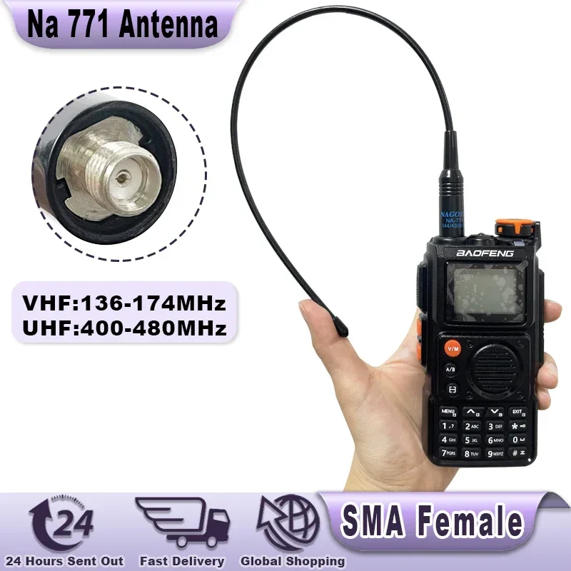 High Gain Nagoya Na771 Antenna VHF/UHF SMA Female For Quansheng UVK5 UVK58 UVK6 Baofeng UV-5R DM-1701 Walkie Talkie Accessories