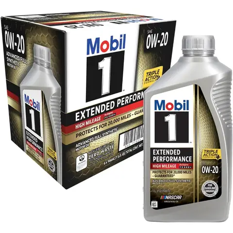 US Shipping Full Synthetic Motor Oil 0W-20 High Mileage Extended Performance 1 Quart 6-Pack