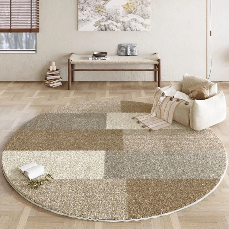 Wabi-sabi Style Living Room Decoration Round Carpet Large Area Plush Floor Mat Soft Fluffy Bedside Rug thicken Rugs for Bedroom