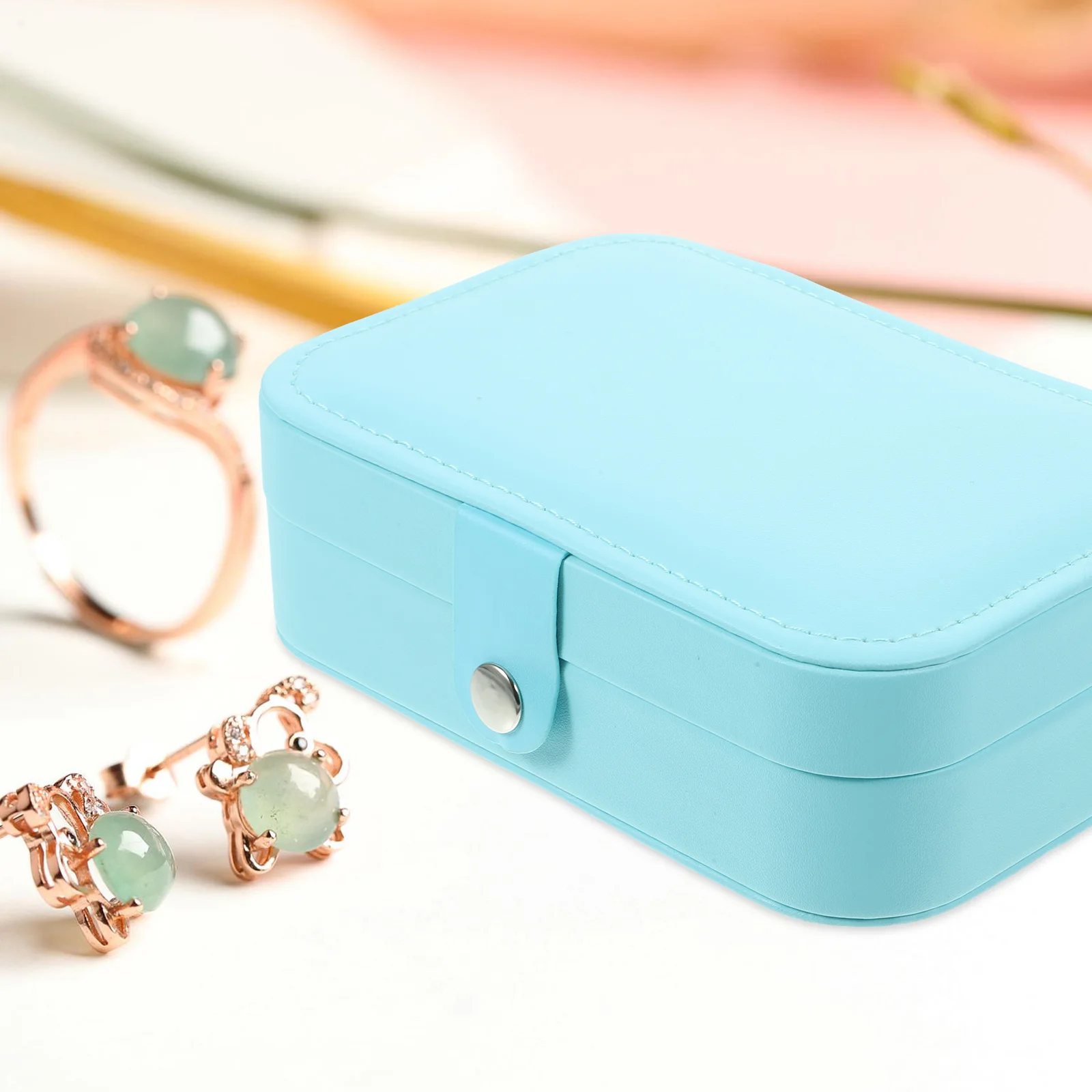

Travel Jewelry Box Compact Case Storage Portable Jewellery Bulk for Headdress Organizers Pu Traveling Holder