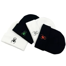 Autumn Winter Spider Embroidery Knitted Hats Keep Warm Beanie Hat for Men Women