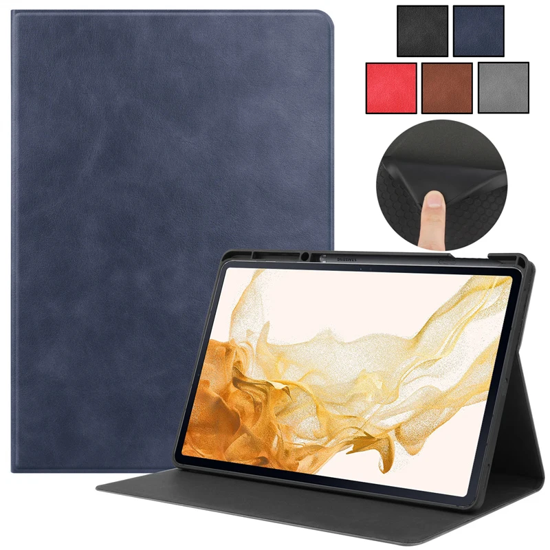 funda For 2022 Samsung Galaxy Tab S8 Plus 12.4 Case SM-X800 X806 X808 Leather Soft back Cover Flip Standing Shell auto wake Case